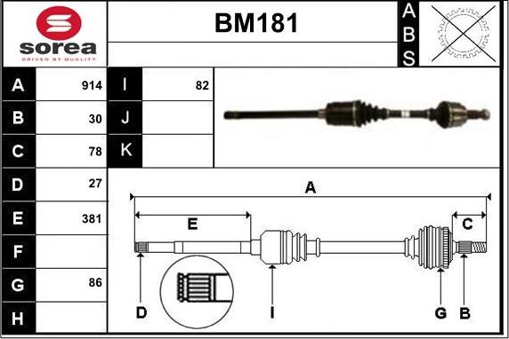 Sera BM181 - Albero motore / Semiasse autozon.pro