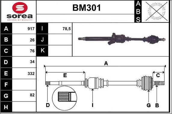 Sera BM301 - Albero motore / Semiasse autozon.pro