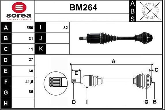 Sera BM264 - Albero motore / Semiasse autozon.pro