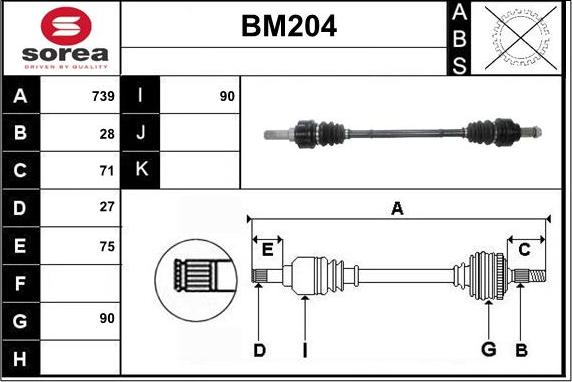 Sera BM204 - Albero motore / Semiasse autozon.pro