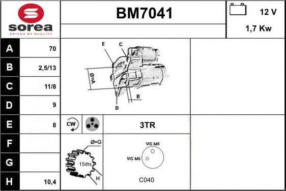 Sera BM7041 - Motorino d'avviamento autozon.pro