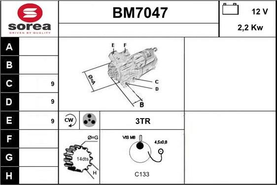 Sera BM7047 - Motorino d'avviamento autozon.pro