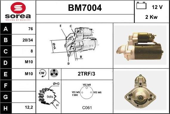 Sera BM7004 - Motorino d'avviamento autozon.pro