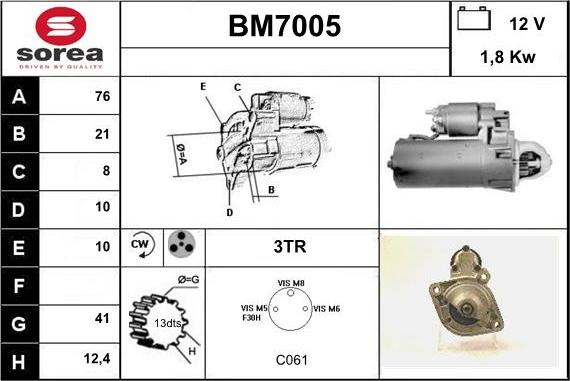 Sera BM7005 - Motorino d'avviamento autozon.pro