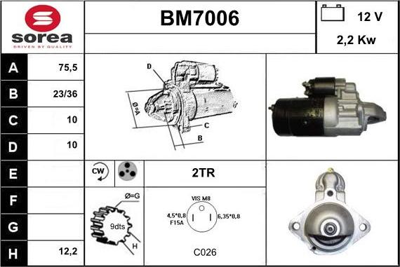 Sera BM7006 - Motorino d'avviamento autozon.pro