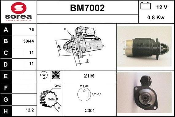 Sera BM7002 - Motorino d'avviamento autozon.pro