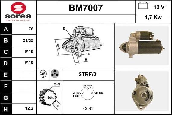 Sera BM7007 - Motorino d'avviamento autozon.pro