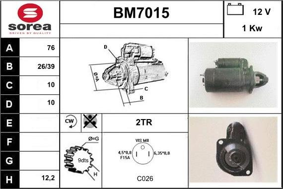 Sera BM7015 - Motorino d'avviamento autozon.pro