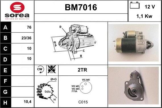 Sera BM7016 - Motorino d'avviamento autozon.pro