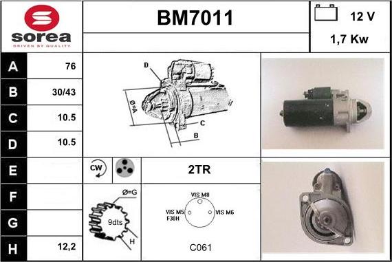 Sera BM7011 - Motorino d'avviamento autozon.pro