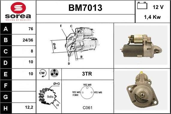 Sera BM7013 - Motorino d'avviamento autozon.pro