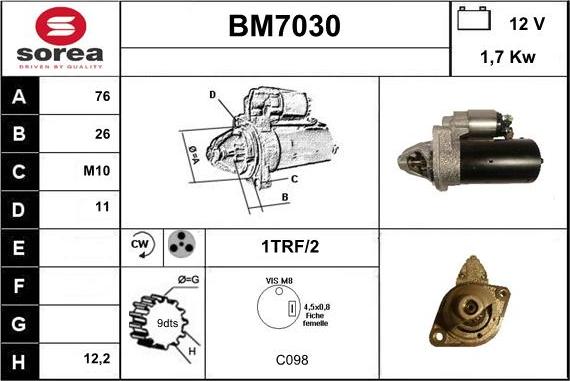 Sera BM7030 - Motorino d'avviamento autozon.pro