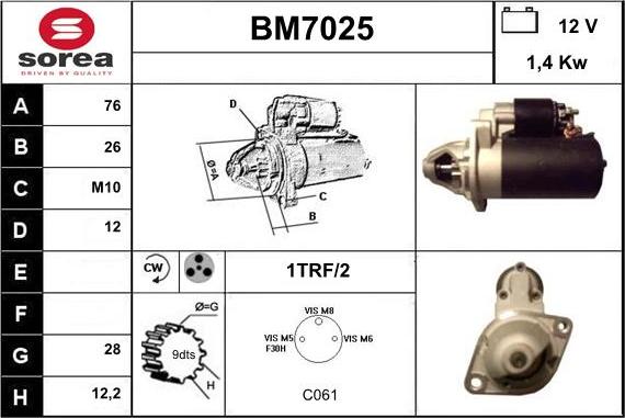 Sera BM7025 - Motorino d'avviamento autozon.pro