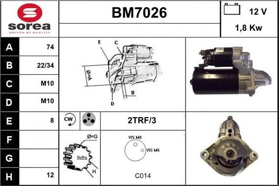 Sera BM7026 - Motorino d'avviamento autozon.pro