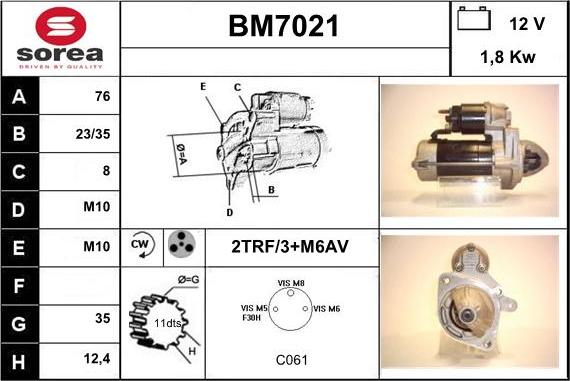 Sera BM7021 - Motorino d'avviamento autozon.pro