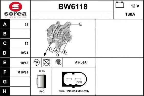 Sera BW6118 - Alternatore autozon.pro