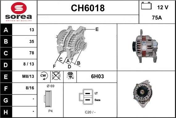 Sera CH6018 - Alternatore autozon.pro