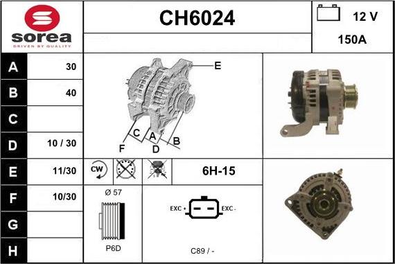 Sera CH6024 - Alternatore autozon.pro