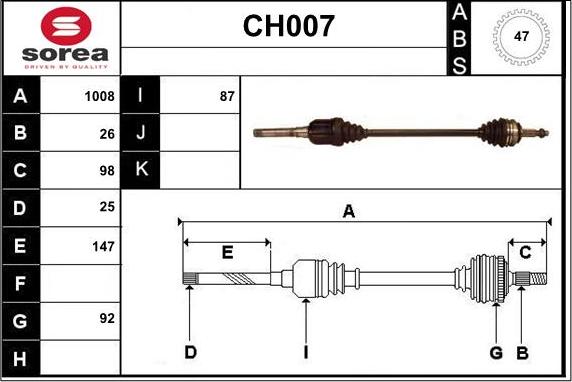 Sera CH007 - Albero motore / Semiasse autozon.pro