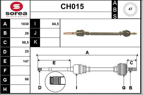 Sera CH015 - Albero motore / Semiasse autozon.pro