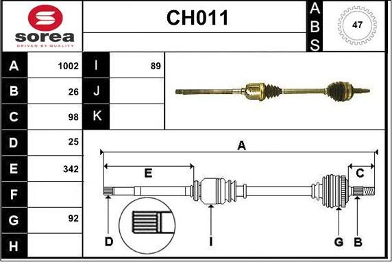 Sera CH011 - Albero motore / Semiasse autozon.pro