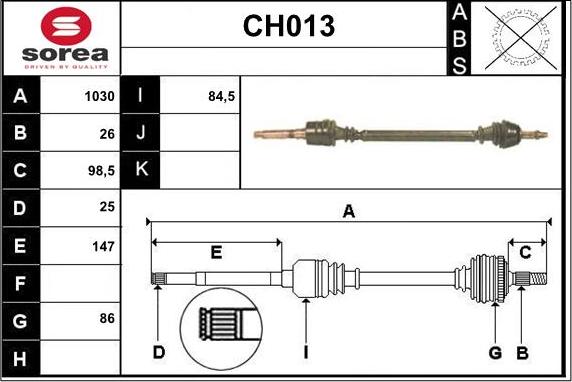 Sera CH013 - Albero motore / Semiasse autozon.pro