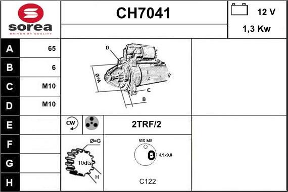 Sera CH7041 - Motorino d'avviamento autozon.pro