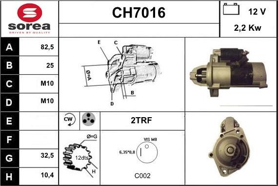 Sera CH7016 - Motorino d'avviamento autozon.pro