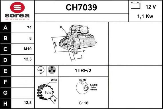 Sera CH7039 - Motorino d'avviamento autozon.pro