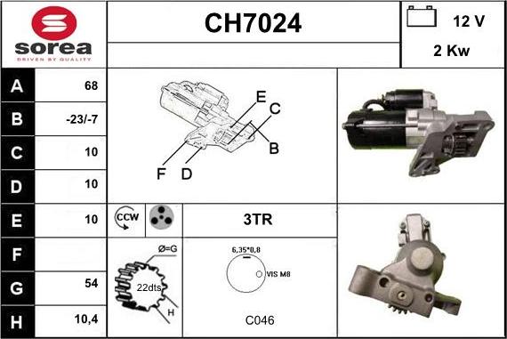 Sera CH7024 - Motorino d'avviamento autozon.pro