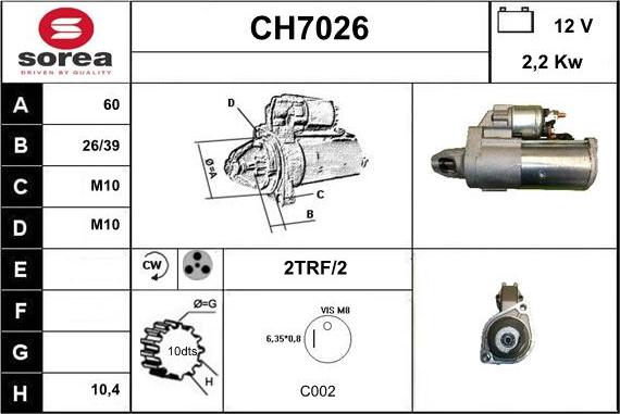 Sera CH7026 - Motorino d'avviamento autozon.pro