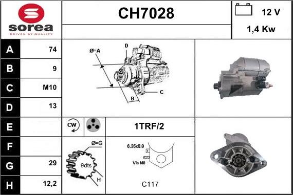 Sera CH7028 - Motorino d'avviamento autozon.pro