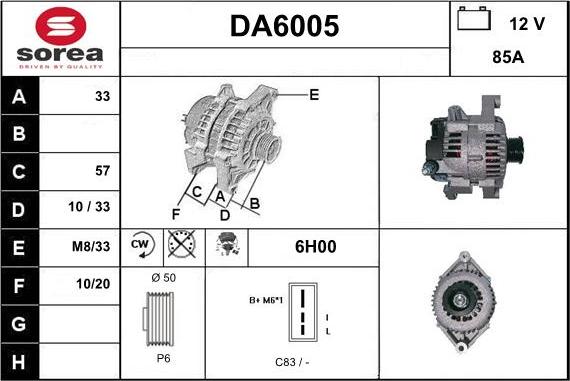 Sera DA6005 - Alternatore autozon.pro