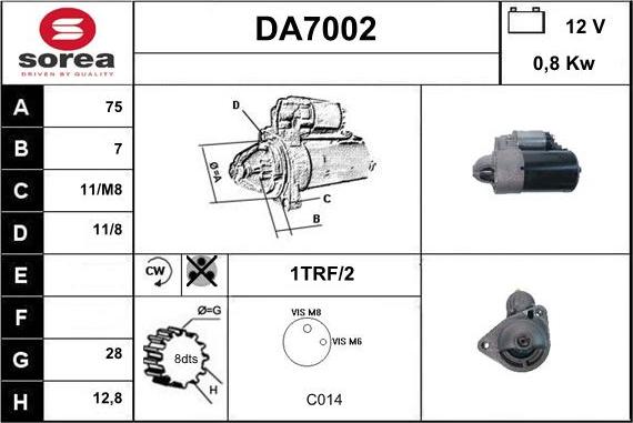 Sera DA7002 - Motorino d'avviamento autozon.pro