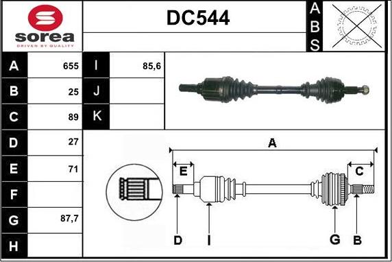 Sera DC544 - Albero motore / Semiasse autozon.pro