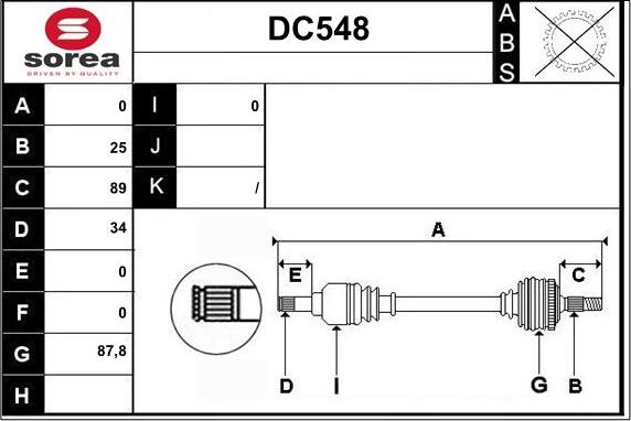 Sera DC548 - Albero motore / Semiasse autozon.pro