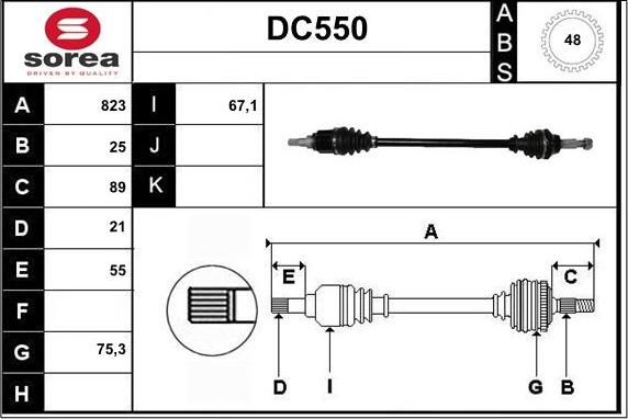 Sera DC550 - Albero motore / Semiasse autozon.pro