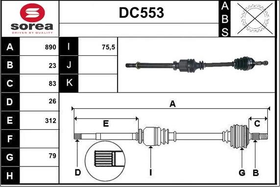 Sera DC553 - Albero motore / Semiasse autozon.pro