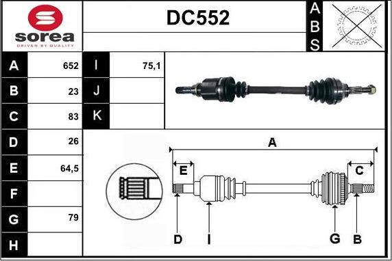 Sera DC552 - Albero motore / Semiasse autozon.pro