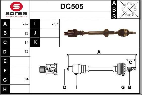 Sera DC505 - Albero motore / Semiasse autozon.pro