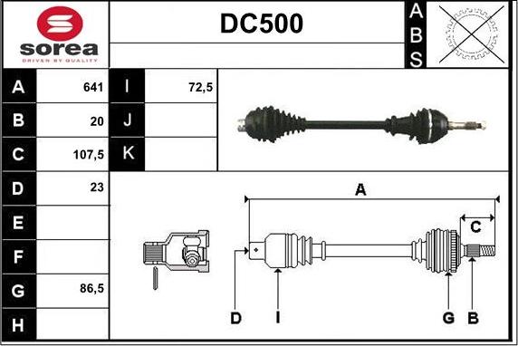 Sera DC500 - Albero motore / Semiasse autozon.pro