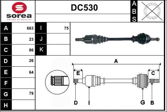 Sera DC530 - Albero motore / Semiasse autozon.pro