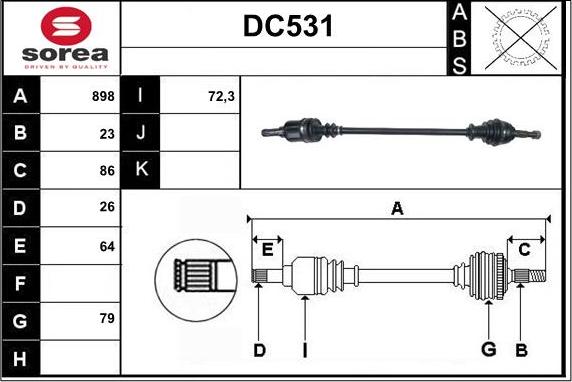 Sera DC531 - Albero motore / Semiasse autozon.pro