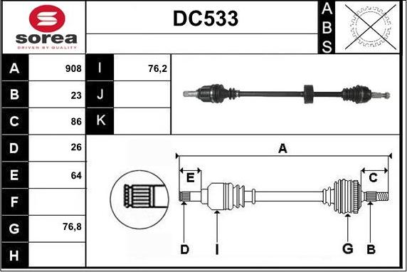 Sera DC533 - Albero motore / Semiasse autozon.pro