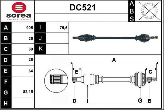 Sera DC521 - Albero motore / Semiasse autozon.pro