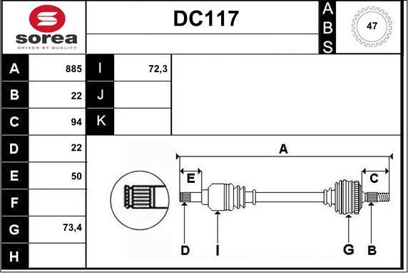 Sera DC117 - Albero motore / Semiasse autozon.pro