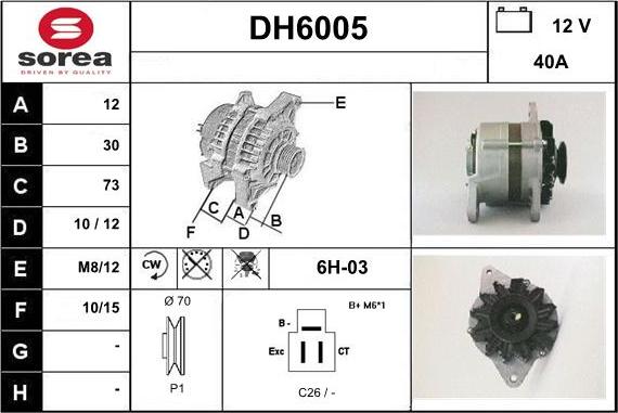 Sera DH6005 - Alternatore autozon.pro