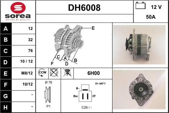 Sera DH6008 - Alternatore autozon.pro