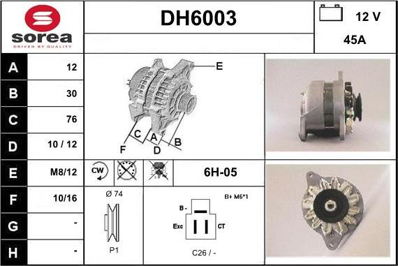 Sera DH6003 - Alternatore autozon.pro