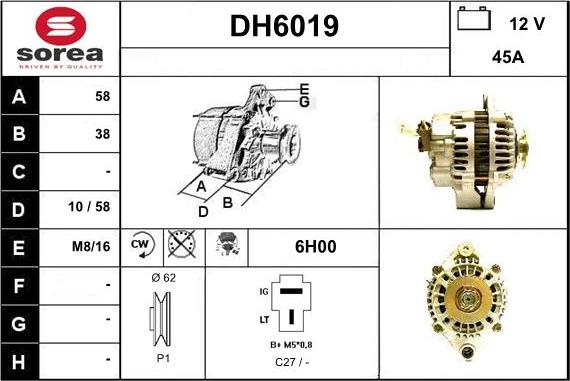 Sera DH6019 - Alternatore autozon.pro